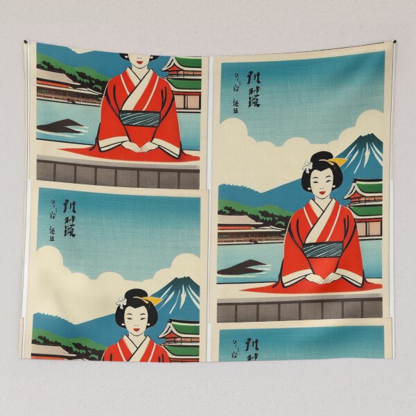 Item preview, Art - Traditional Japanese Print, Life Scene and Mount Fuji designed and sold by Beat-It.