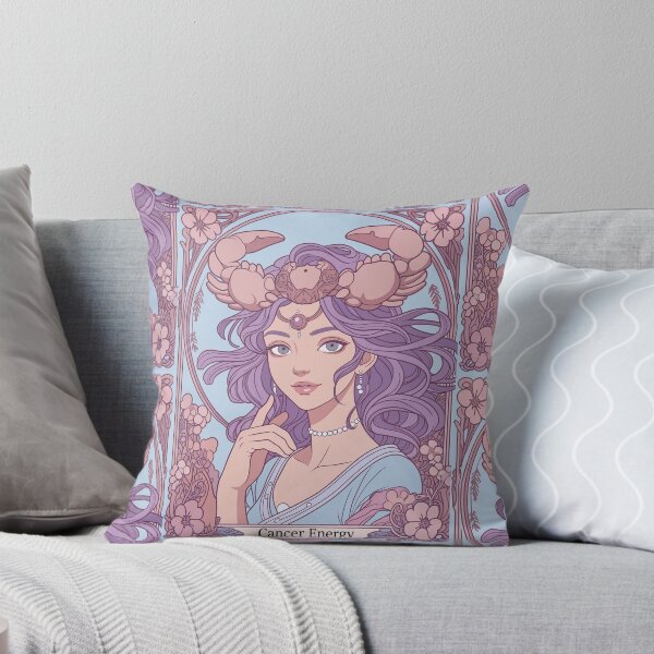 Item preview, Cancer Zodiac Goddess Art | Cancer Energy Celestial Astrology Illustration | Pastel Anime Fantasy Girl | Crab Zodiac Sign | Art Nouveau Horoscope Wall Art | Cancer Birthday Gift designed and sold by RSDigitalPrintDesign.