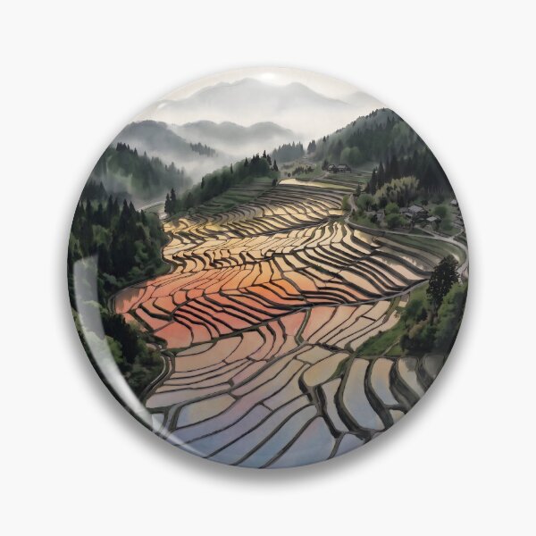 Item preview, Sumi-e Tanada Sunset Water Mirrors designed and sold by conohitoAI-ArtGallery.