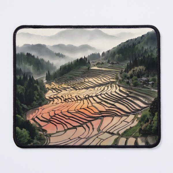 Item preview, Sumi-e Tanada Sunset Water Mirrors designed and sold by conohitoAI-ArtGallery.