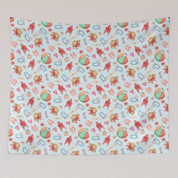 Item preview, Retro Watercolor Summer Beach Vacation Pattern designed and sold by Chromaovo.