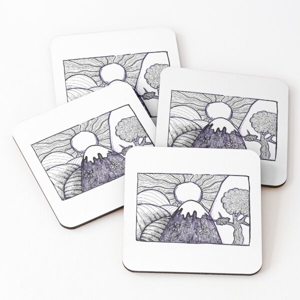 Item preview, Sketch Sunny Hillsides Black Blue Markers designed and sold by BOKEbyTC.