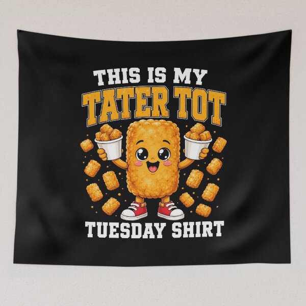 Item preview, This Is My Tater Tot Tuesday Shirt Funny Cafeteria Food T-Shirt | Cute Kawaii School Lunch Graphic Gift designed and sold by Trendably.
