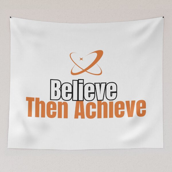 Item preview, Believe Then Achieve – Minimalist Motivational Typography Design designed and sold by Hayir Design.