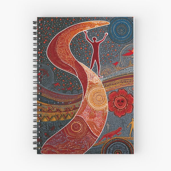 Item preview, Australian Aboriginal Boomerang Dot Painting Indigenous Tribal Art Print designed and sold by GrinGalore.