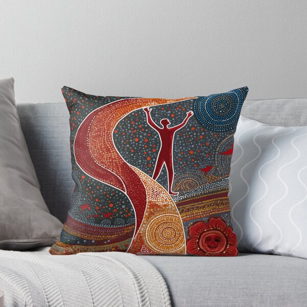 Item preview, Australian Aboriginal Boomerang Dot Painting Indigenous Tribal Art Print designed and sold by GrinGalore.