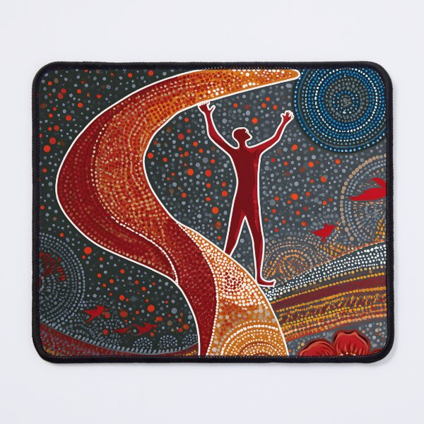 Item preview, Australian Aboriginal Boomerang Dot Painting Indigenous Tribal Art Print designed and sold by GrinGalore.