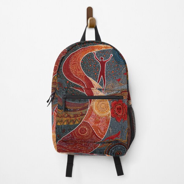 Item preview, Australian Aboriginal Boomerang Dot Painting Indigenous Tribal Art Print designed and sold by GrinGalore.