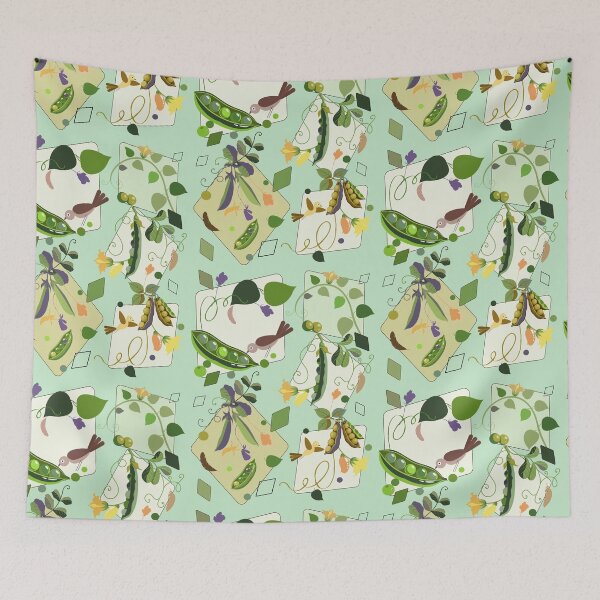 Item preview, First Pick Sweet Pea Kitchen Garden Geometric Pattern designed and sold by Vibria Pattern Studio.