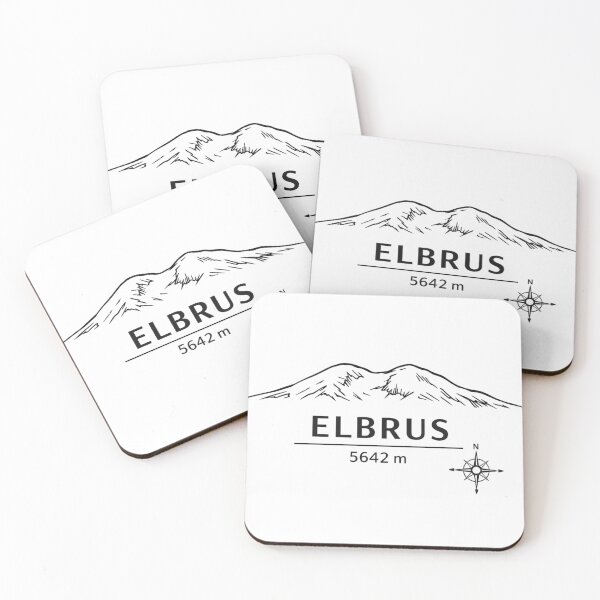 Item preview, Seven Summits Europe – Elbrus 5642 m Minimalist Line Art Design designed and sold by GabeMountainArt.