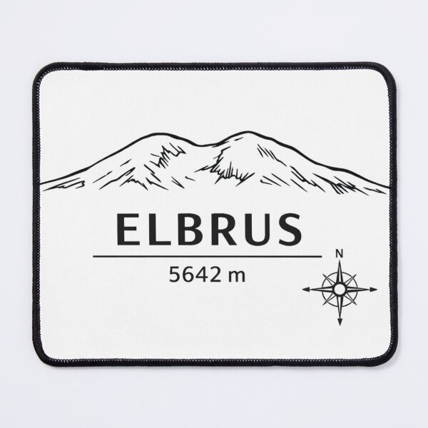 Item preview, Seven Summits Europe – Elbrus 5642 m Minimalist Line Art Design designed and sold by GabeMountainArt.