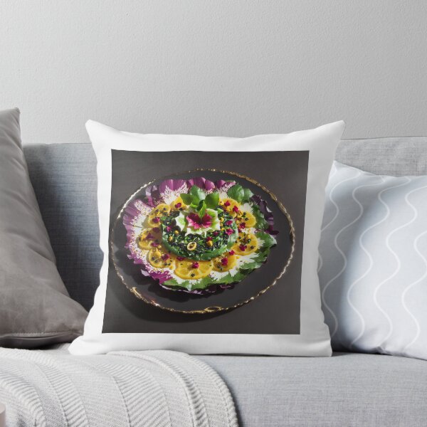 Item preview, Lemon Caviar Dark Floral Mandala Food Art Print designed and sold by GenArtHaven.
