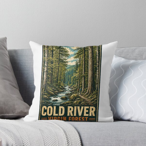 Item preview, Cold River Virgin Forest Massachusetts Vintage Design designed and sold by Past in Threads.