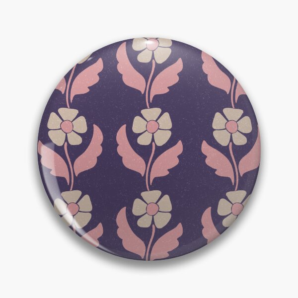 Item preview, Large Retro Scandinavian Folk Floral Deep Plum Botanical Pattern designed and sold by DColourMuse.