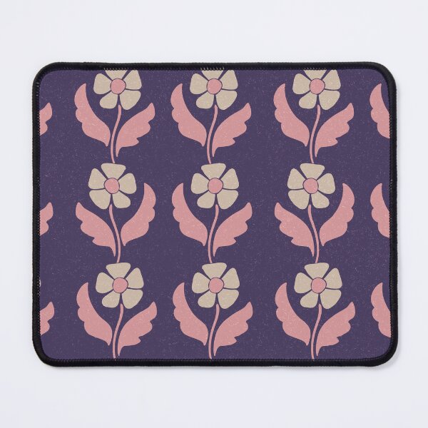 Item preview, Large Retro Scandinavian Folk Floral Deep Plum Botanical Pattern designed and sold by DColourMuse.