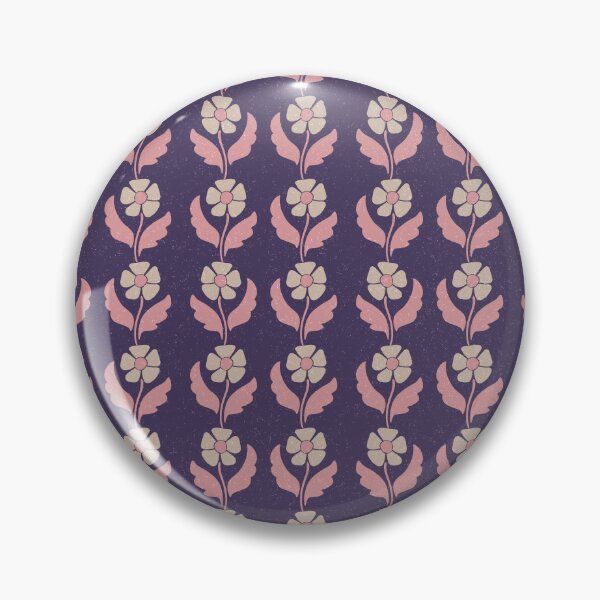 Item preview, Medium Retro Scandinavian Folk Floral Deep Plum Botanical Pattern designed and sold by DColourMuse.