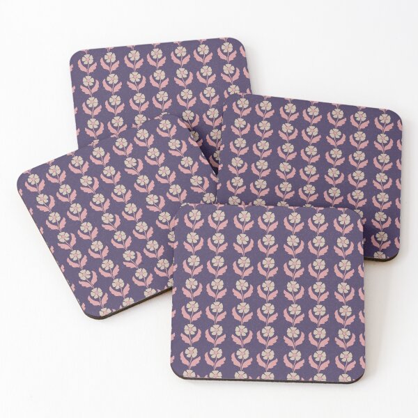 Item preview, Medium Retro Scandinavian Folk Floral Deep Plum Botanical Pattern designed and sold by DColourMuse.
