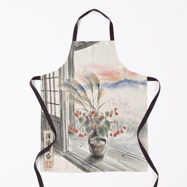 Item preview, Zen Ink Wash Autumn Pampas Grass and Begonia designed and sold by conohitoAI-ArtGallery.