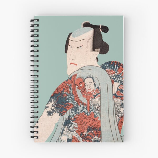 Item preview, Japanese Tattoo Art - Warrior Portrait - Modern Ukiyo-e - Japandi, Mint Green  designed and sold by Black Swallow.