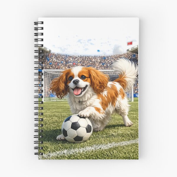 Artikelvorschau, Blenheim Cavalier Playing Football/Soccer entworfen und verkauft von SpottyRainbow.