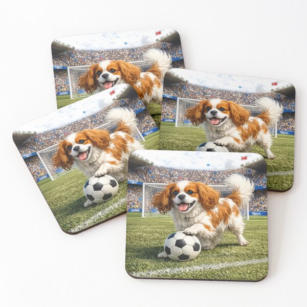 Item preview, Blenheim Cavalier Playing Football/Soccer designed and sold by SpottyRainbow.
