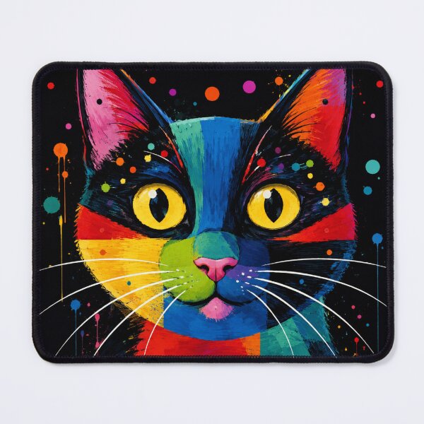 Item preview, Colorful Pop Art Cat Wall Art | Modern Abstract Cat Print | Vibrant Cat Lover Gift designed and sold by AbstractAuraArt.