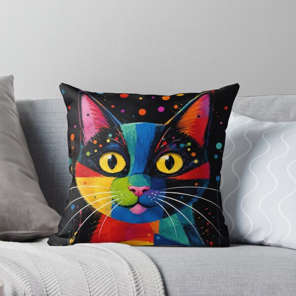 Item preview, Colorful Pop Art Cat Wall Art | Modern Abstract Cat Print | Vibrant Cat Lover Gift designed and sold by AbstractAuraArt.