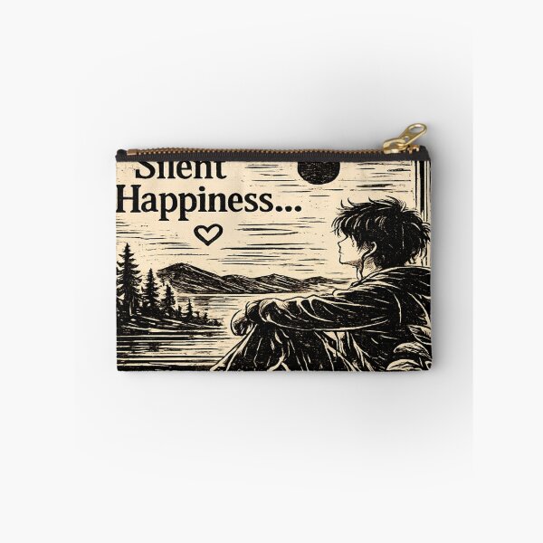 Item preview, Silent Happiness... | Linocut Print Introvert Aesthetic Sticker designed and sold by Genzfirevibes.