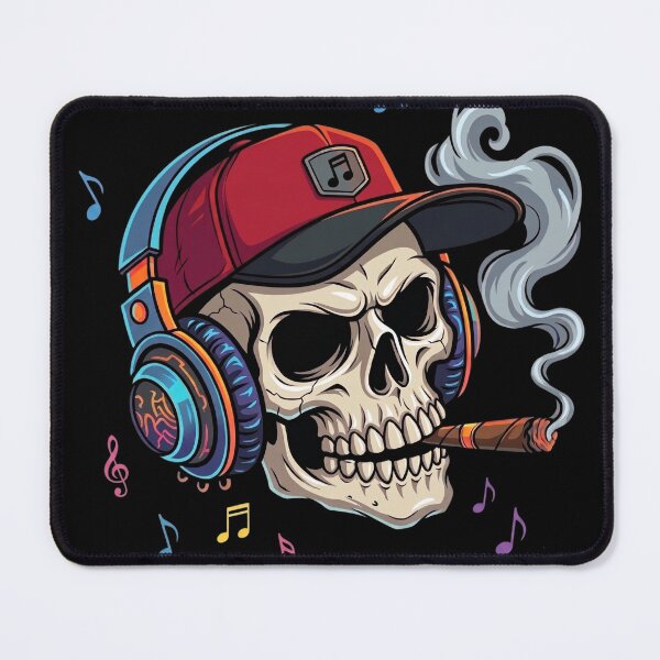 Item preview, Cool Skull With Headphones Music Lover designed and sold by MTN-Wear.