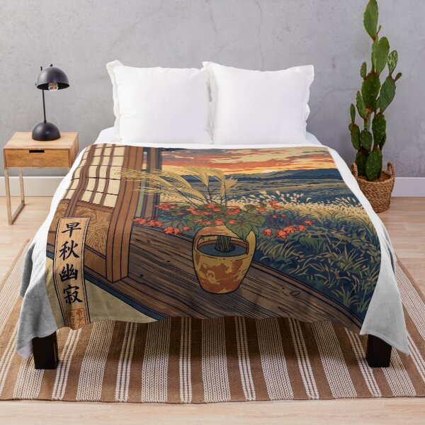 Item preview, Ukiyo-e Autumn Pampas Grass and Begonia View designed and sold by conohitoAI-ArtGallery.