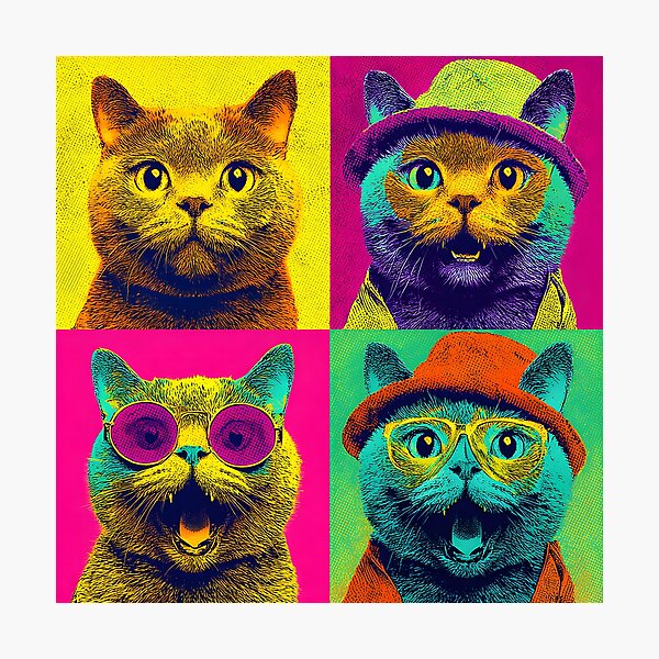 Item preview, Cute Cats Funny Vintage Pop Art Cat Lover Cat Mom Dad designed and sold by SecretDicer.