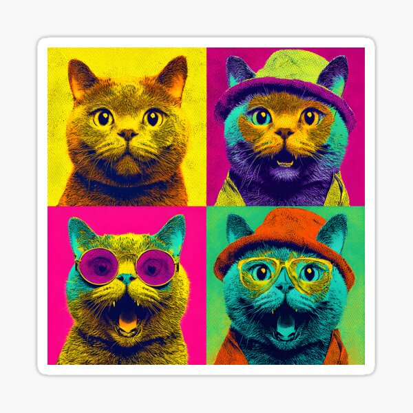 Item preview, Cute Cats Funny Vintage Pop Art Cat Lover Cat Mom Dad designed and sold by SecretDicer.