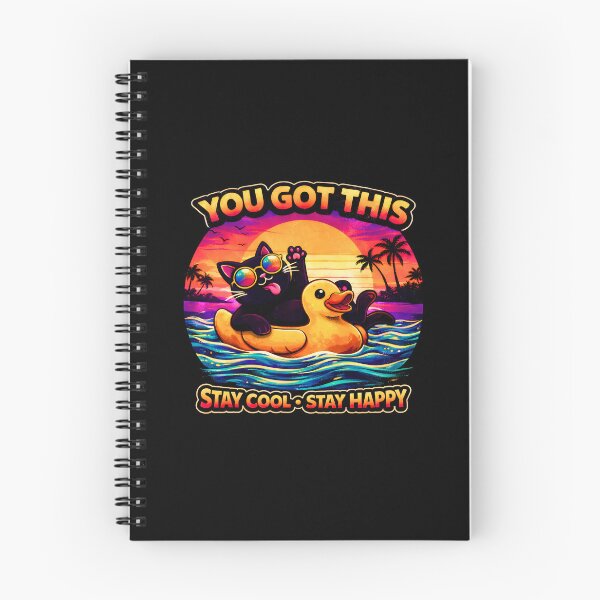 Item preview, Stay Cool Stay Happy – Funny and Cute Retro Cat Summer Vacation Design designed and sold by BlumeArt.