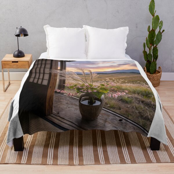 Item preview, Serene Japanese Autumn Ikebana at Sunset designed and sold by conohitoAI-ArtGallery.