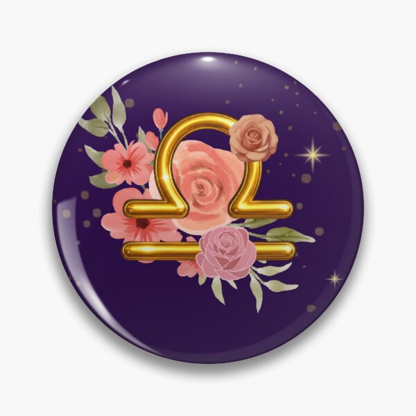 Item preview, Libra Zodiac Floral Art | Gold Libra Symbol with Roses | Astrology Gift | Celestial Botanical Design designed and sold by MysticPurpleHue.