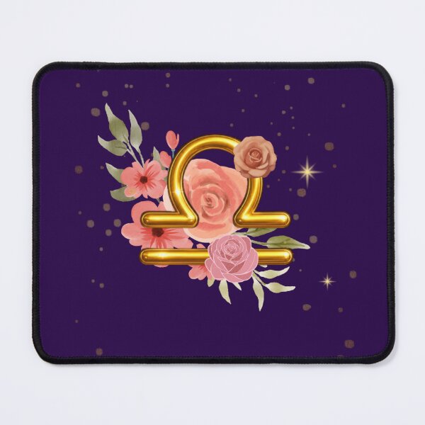 Item preview, Libra Zodiac Floral Art | Gold Libra Symbol with Roses | Astrology Gift | Celestial Botanical Design designed and sold by MysticPurpleHue.