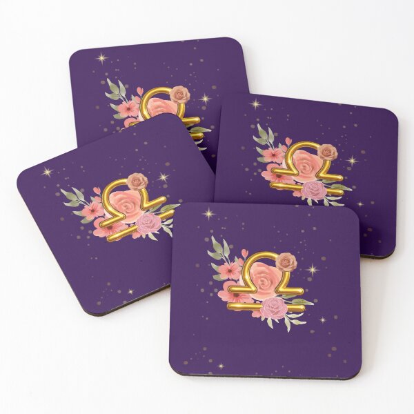 Item preview, Libra Zodiac Floral Art | Gold Libra Symbol with Roses | Astrology Gift | Celestial Botanical Design designed and sold by MysticPurpleHue.