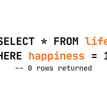 Artwork thumbnail, SQL Life – Happiness Query 0 Rows by zzinthestore