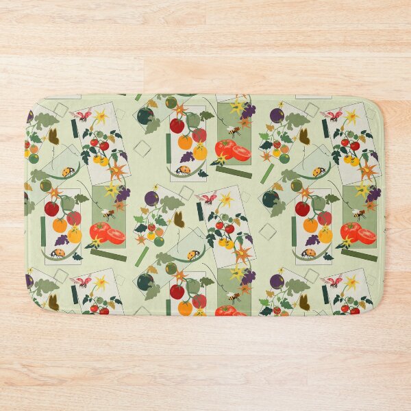 Item preview, Tomato Kitchen Garden Summer Harvest Botanical Rectangle Pattern designed and sold by Vibria Pattern Studio.