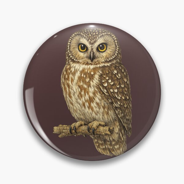 Item preview, Northern Saw-whet Owl Vintage Plate designed and sold by KrungiT Design .