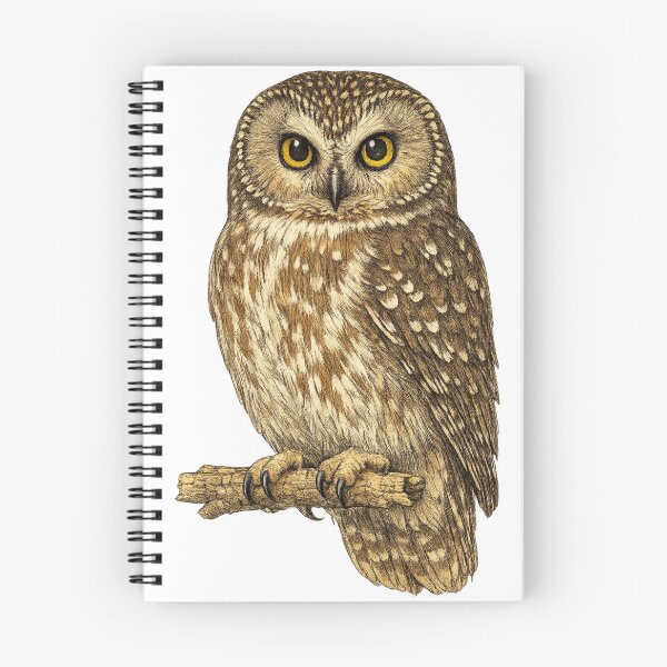 Item preview, Northern Saw-whet Owl Vintage Plate designed and sold by KrungiT Design .
