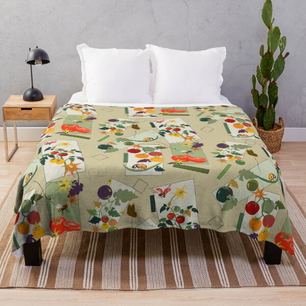 Item preview, Tomato Kitchen Garden Summer Harvest Botanical Rectangle Pattern designed and sold by Vibria Pattern Studio.