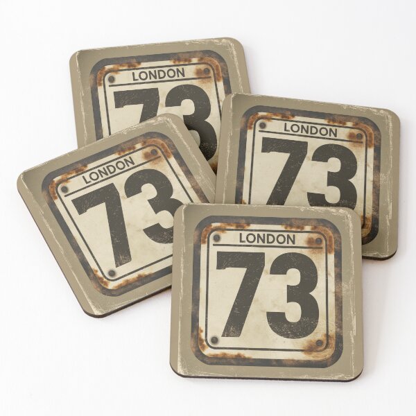 Item preview, Vintage London Route 73 Sign | Distressed Retro UK Street Number Design designed and sold by Globalcitytees.
