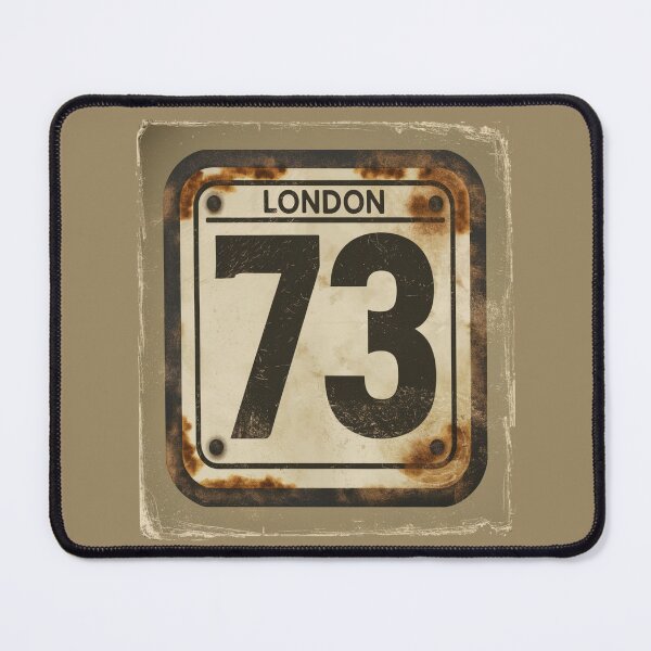 Item preview, Vintage London Route 73 Sign | Distressed Retro UK Street Number Design designed and sold by Globalcitytees.