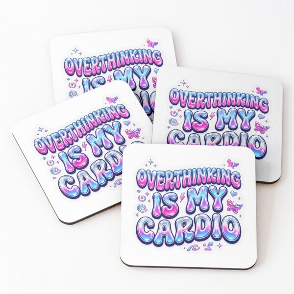 Item preview, Overthinking Is My Cardio Y2K Neon Sticker designed and sold by HAPPY HARBOR DESIGN .