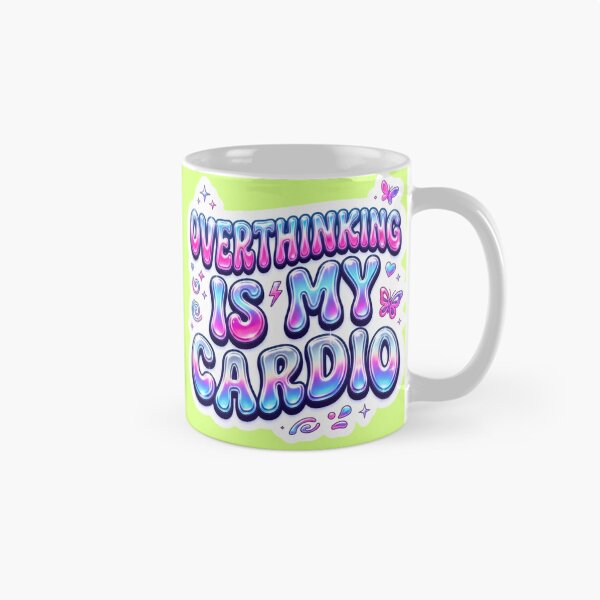 Item preview, Overthinking Is My Cardio Y2K Neon Sticker designed and sold by HAPPY HARBOR DESIGN .