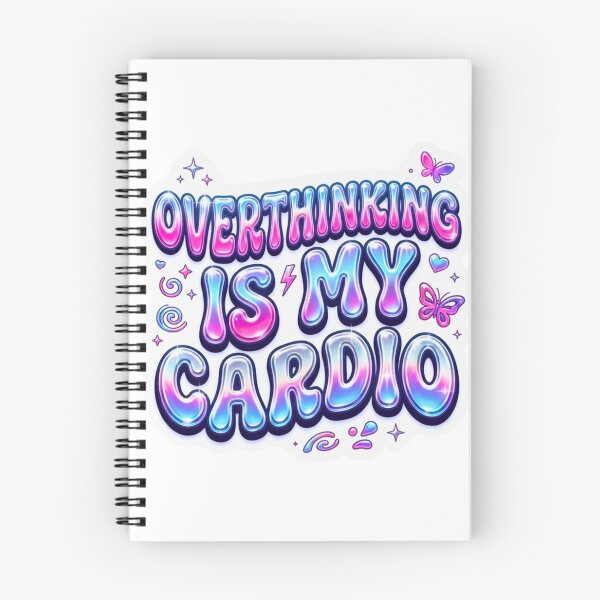 Item preview, Overthinking Is My Cardio Y2K Neon Sticker designed and sold by HAPPY HARBOR DESIGN .