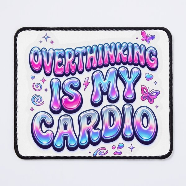 Item preview, Overthinking Is My Cardio Y2K Neon Sticker designed and sold by HAPPY HARBOR DESIGN .