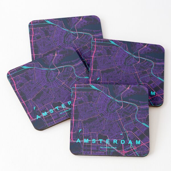 Item preview, Amsterdam Neon City Map Poster designed and sold by LASTIQUE-dd.