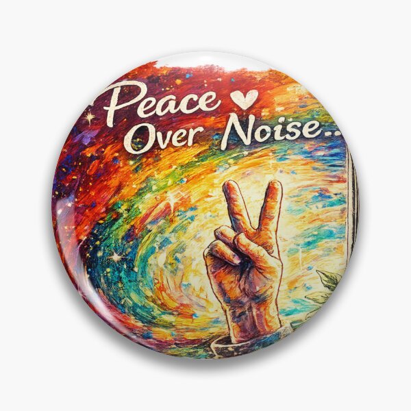 Item preview, . Title Peace Over Noise... | Rainbow Acrylic Painting Aesthetic Sticker designed and sold by Genzfirevibes.